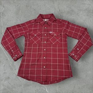 Maroon and White Dixxon Flannel Company Pearl Snap Button-up The Underground - S